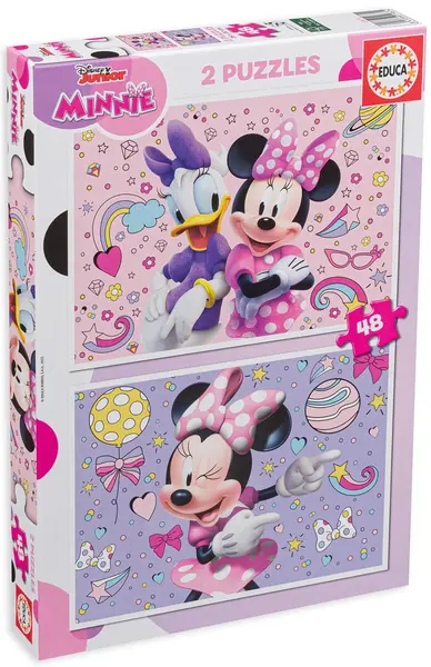 Puzzle pentru copii Educa din 2 x 48 de piese - Minnie Mouse