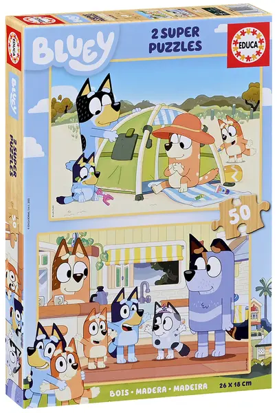 Puzzle pentru copii Educa din 2 x 50 de piese - Cățeluși drăguți