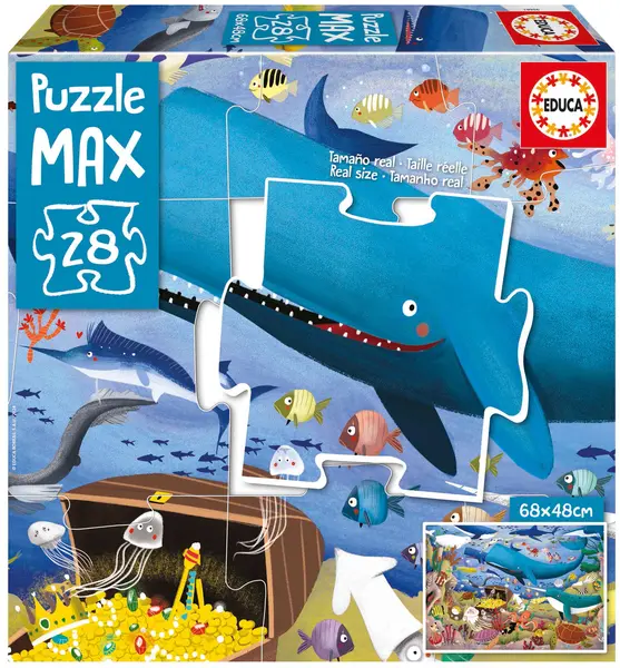 Puzzle pentru copii Educa din 28 piese maxi - Animale sub mare