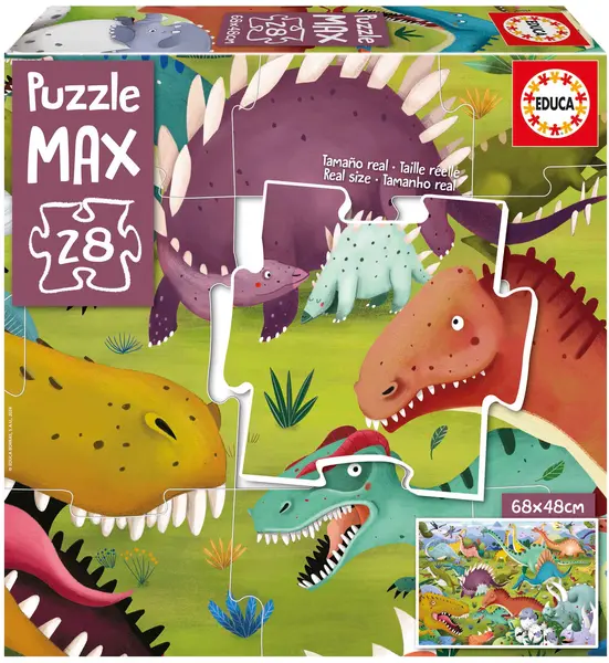 Puzzle pentru copii Educa din 28 piese maxi - Dinozauri