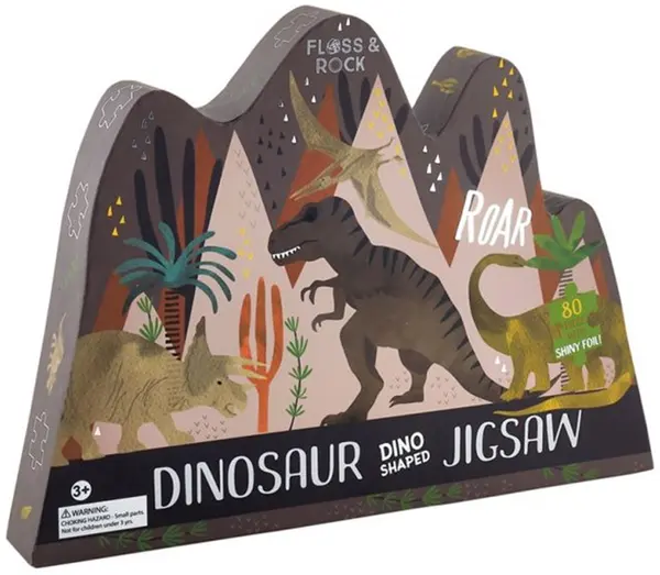Puzzle pentru copii Floss and Rock - Dinozauri, 80 piese
