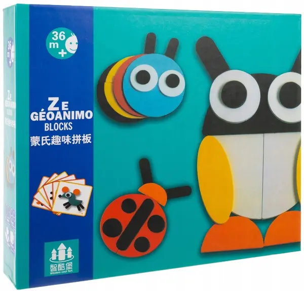 Puzzle pentru copii Kruzzel - Figuri geometrice ale animalelor