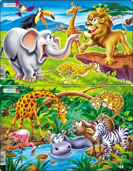 Puzzle pentru copii Larsen din 14 piese - Safari, sortiment