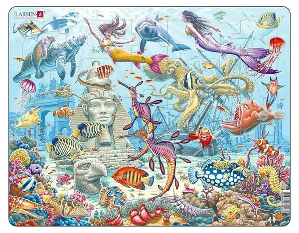 Puzzle pentru copii Larsen din 35 piese - Sirene în orașul scufundat misterios