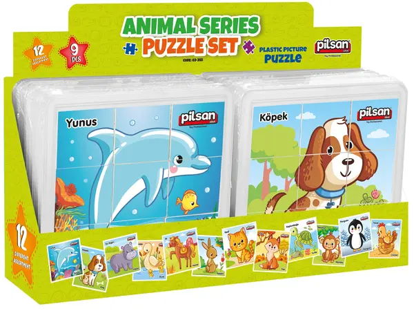 Puzzle pentru copii Pilsan - Animale, 9 piese, asortiment