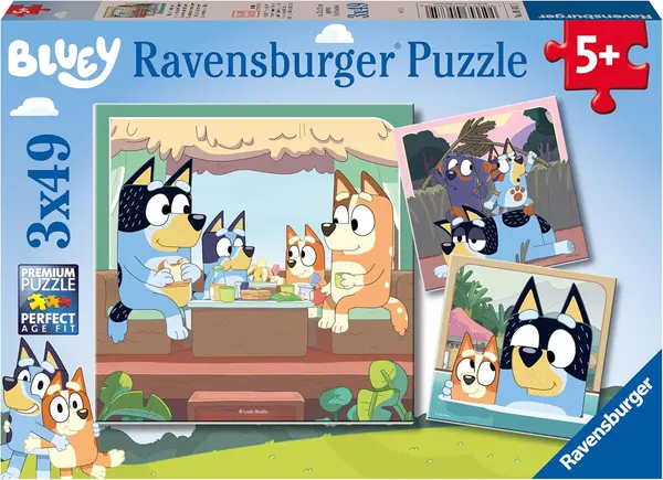 Puzzle pentru copii Ravensburger 3 x 49 piese - Albastru