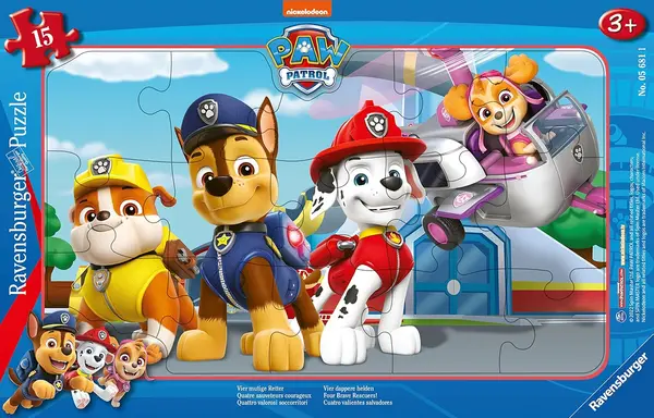 Puzzle pentru copii Ravensburger din 15 piese - Patru salvatori curajoși