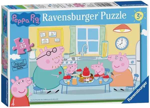 Puzzle pentru copii Ravensburger din 35 piese - Timp de familie cu Peppa Pig