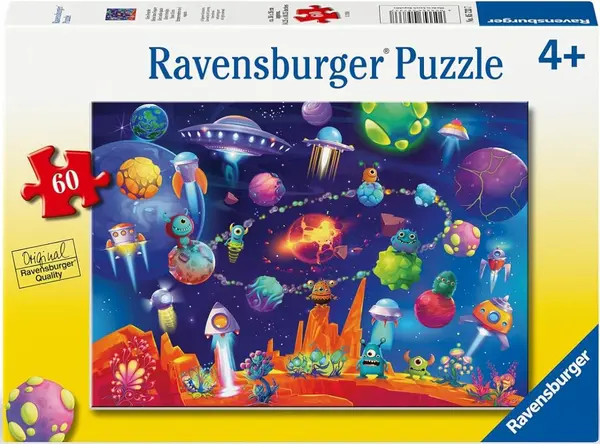 Puzzle pentru copii Ravensburger din 60 piese - Extratereștrii spațiului