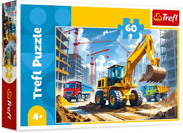Puzzle pentru copii Trefl din 60 de piese - Încărcător excavator