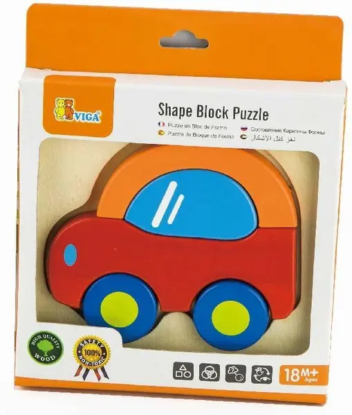 Puzzle pentru copii Viga - Mașină, 5 piese