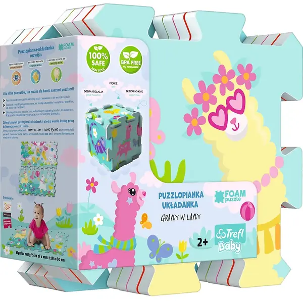 Puzzle pentru podea pentru bebeluși Trefl din 8 piese - Lamii veseli