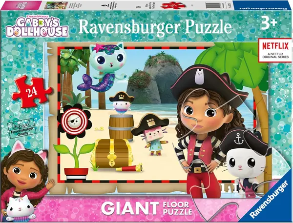 Puzzle pentru podea Ravensburger din 24 piese - Casa de păpuși a lui Gaby