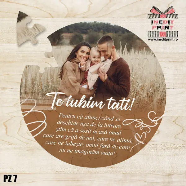 Puzzle personalizat Te iubim tati! PZ7