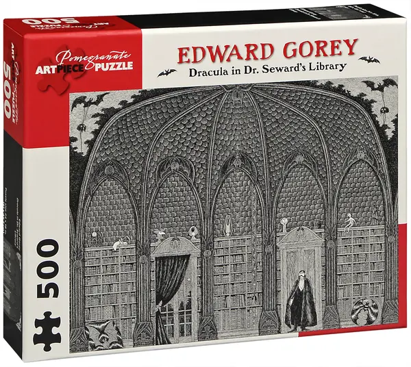 Puzzle Pomegranate de 500 piese - Dracula la biblioteca, Edward Gorey