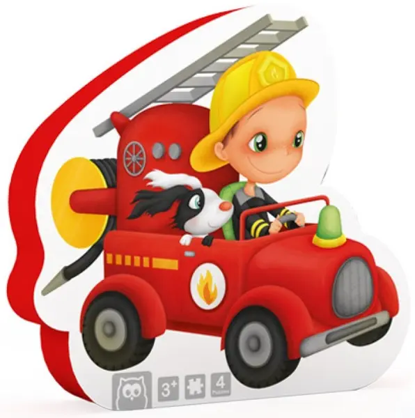 Puzzle progresiv pentru copii 4 in 1 Eurekakids - Pompier