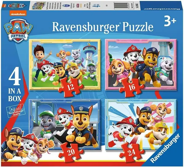 Puzzle Ravensburger 4 în 1 - Pes Patrul