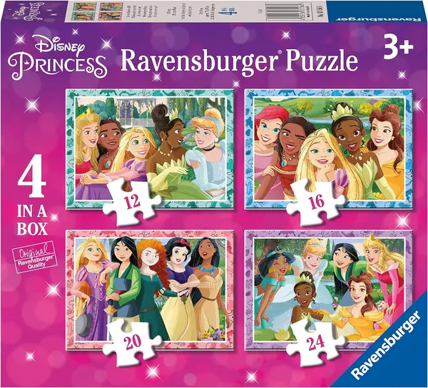 Puzzle Ravensburger 4 în 1 - Prințesele Disney