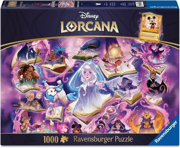 Puzzle Ravensburger de 1000 de bucăți - Disney Lorcana: Glimmers of the Realm - Amethyst