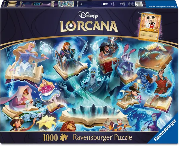Puzzle Ravensburger de 1000 de bucăți - Disney Lorcana: Glimmers of the Realm - Sapphire