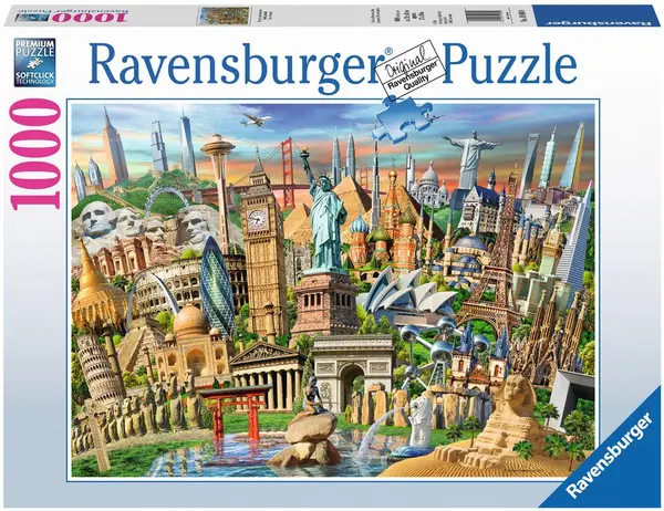 Puzzle Ravensburger de 1000 piese - Atractile turistice ale lumii