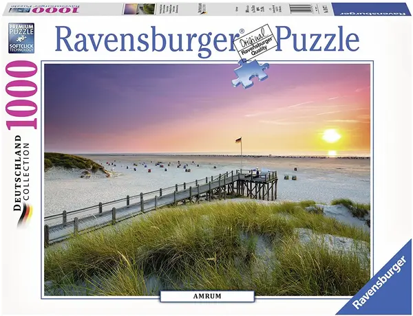Puzzle Ravensburger de 1000 piese - Soare deasupra insulei Amrum