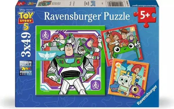 Puzzle Ravensburger de 3 x 49 piese - Misiunea jucăriilor