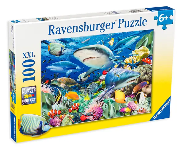 Puzzle Ravensburger din 100 XXL de piese - Reciful de rechini