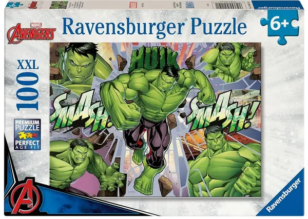 Puzzle Ravensburger din 100 XXL piese - Incredibilul Răzbunător Hulk