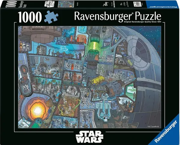 Puzzle Ravensburger din 1000 de bucăți - Războiul Stelelor: Unde este Wookiee-ul?