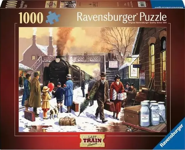 Puzzle Ravensburger din 1000 de bucăți - Ultimul tren spre casă