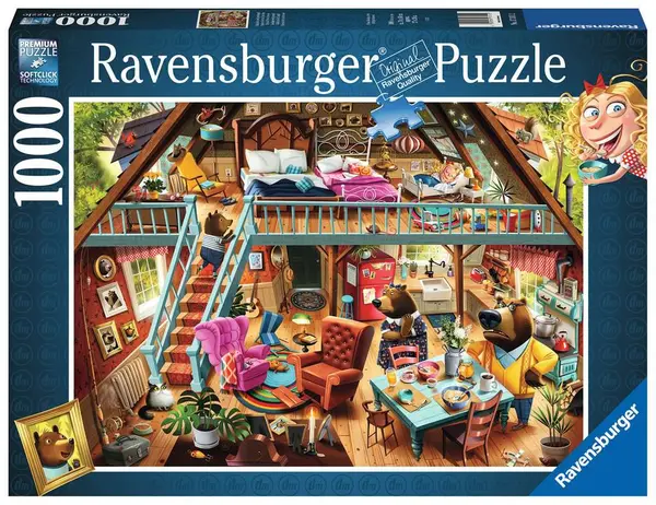 Puzzle Ravensburger din 1000 de piese - Goldilocks este prins!