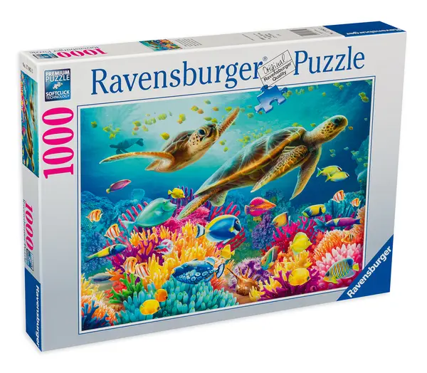 Puzzle Ravensburger din 1000 de piese - Lumea subacvatică albastră