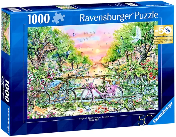 Puzzle Ravensburger din 1000 piese - Biciclete de vis în Amsterdam