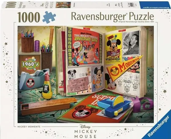 Puzzle Ravensburger din 1000 piese - Momente Mickey Mouse, 1960