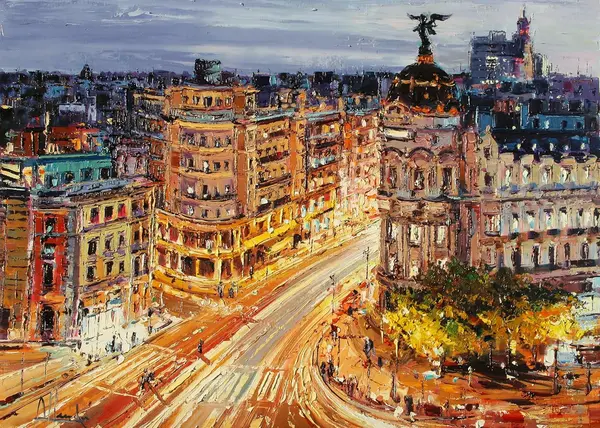 Puzzle Ravensburger din 1000 piese - Poză cu Gran Via, Madrid