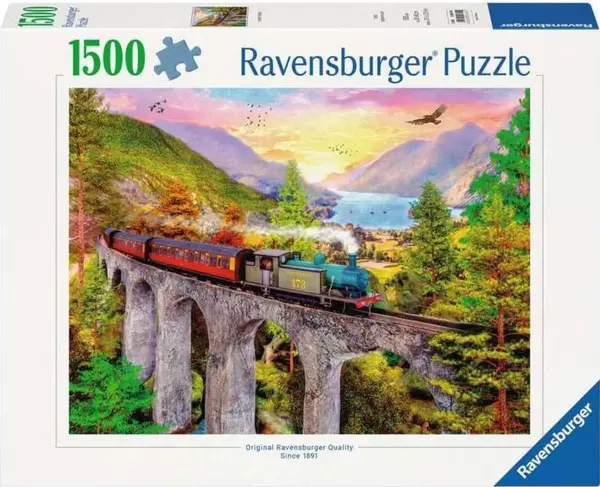 Puzzle Ravensburger din 1500 piese - Călătorie cu trenul toamna