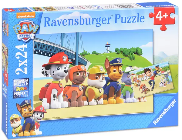 Puzzle Ravensburger din 2 x 24 de piese - Catelusii eroi, Paw Patrol