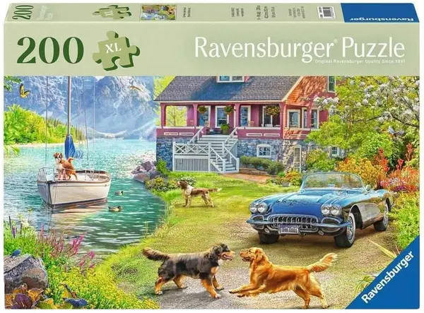 Puzzle Ravensburger din 200 XL piese - Casă de vară lângă lac