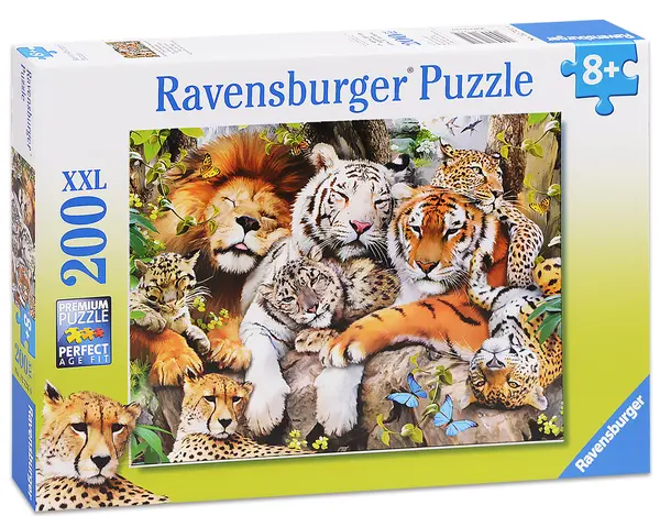 Puzzle Ravensburger din 200 XXL de piese - Familia pisicilor