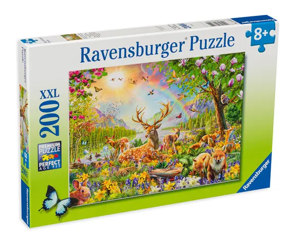 Puzzle Ravensburger din 200 XXL de piese - Gratie familia de cerbi