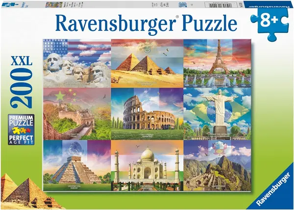 Puzzle Ravensburger din 200 XXL piese - Repere mondiale