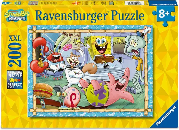 Puzzle Ravensburger din 200 XXL piese - SpongeBob Pantaloni Pătrați