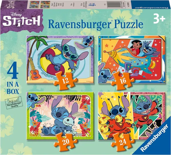 Puzzle Ravensburger din 24 piese 4 în 1 - Stitch