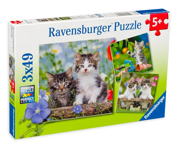Puzzle Ravensburger din 3 x 49 de piese - Pisicute