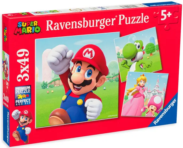 Puzzle Ravensburger din 3 x 49 de piese - Super Mario