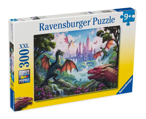 Puzzle Ravensburger din 300 XXL de piese - Furia dragonilor