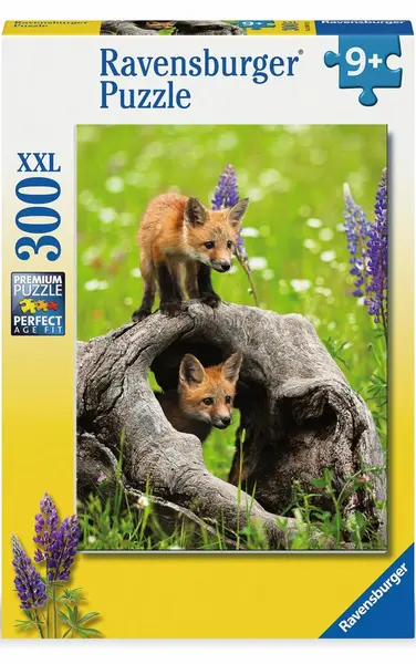 Puzzle Ravensburger din 300 XXL piese - Vulpi curioase