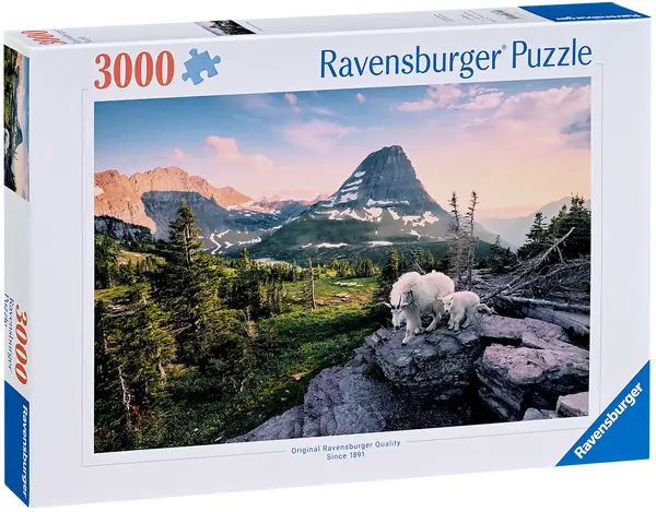 Puzzle Ravensburger din 3000 piese - Capră alpină cu pui