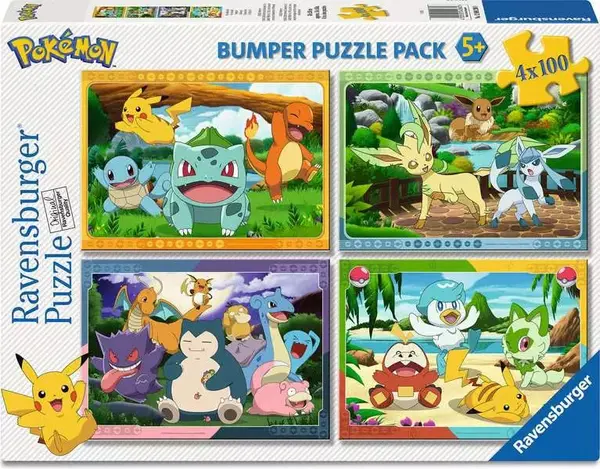 Puzzle Ravensburger din 4 х 100 piese - Pokemon